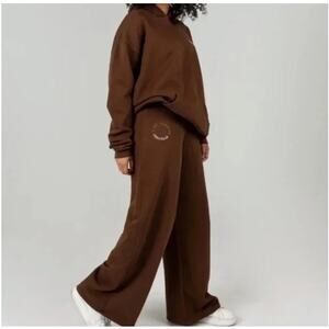 The Mayfair Group Brown Wide Leg Sweatpants